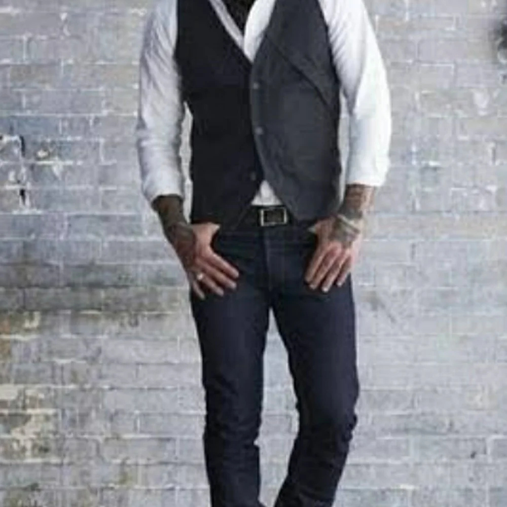 NWT Men's Black Suit Vest K.keenly Xl Button Up Front Adjustable Back 2 Pocket